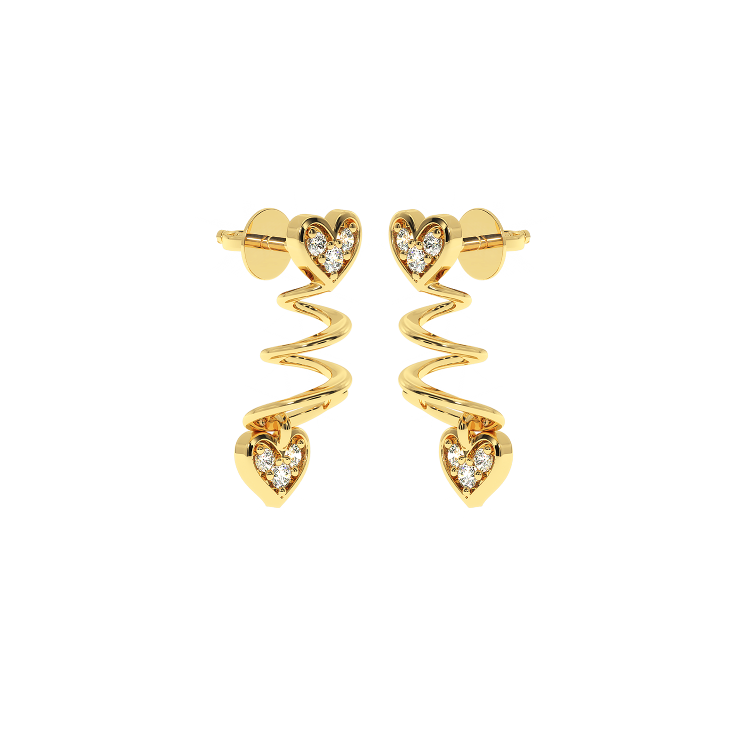 Buy Twisted Heart Diamond Earrings 0.09Ct | Solitairekart